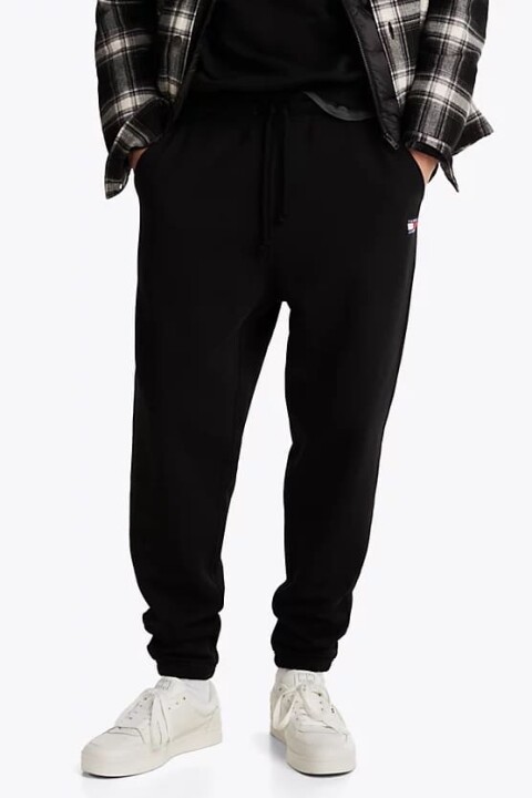 Erkek Rozet Bağcıklı Jogger Pantolon - Siyah 