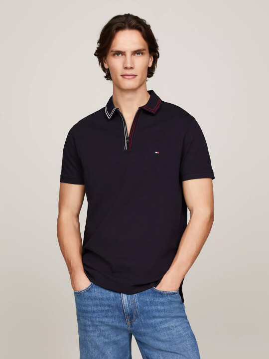 Erkek Rwb Zıp Placket Tıppıng Reg Polo Polo T-Shirt-Lacivert 