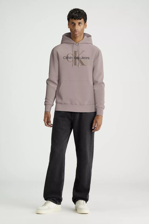 Erkek Seasonal Monologo Regular Hoodıe Sweatshirt - Gri - Calvin Klein