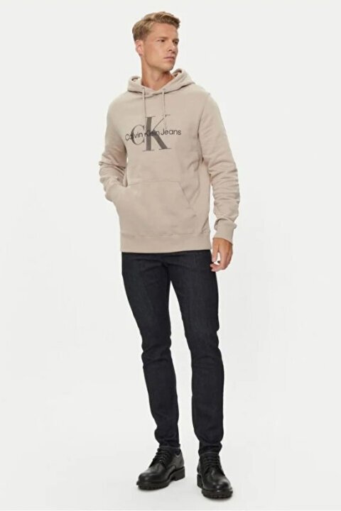 Erkek Seasonal Monologo Regular Hoodıe Sweatshirt - Gri 