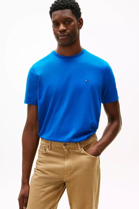 Erkek Seasonal Regular Fit Solid T-Shirt - Mavi 