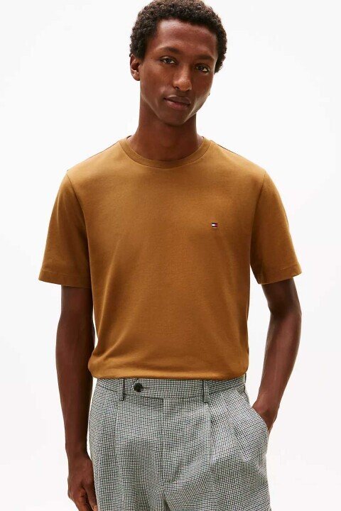 Erkek Seasonal Regular Fit Solid T-Shirt - Taba 