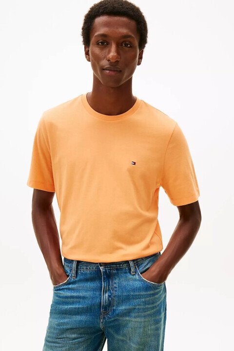 Erkek Seasonal Regular Fit Solid T-Shirt - Turuncu 