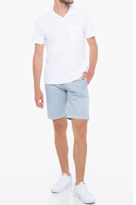 Erkek Seersucker Gofre Kumaş T-Shirt - Beyaz - Guess