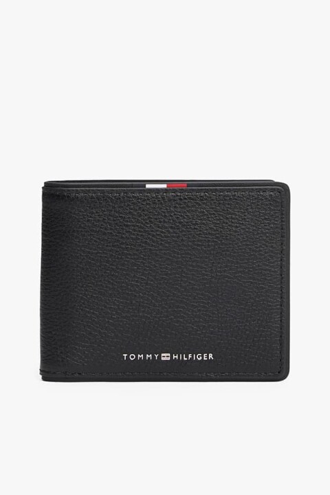 Erkek Şerit Detaylı Katlanır Cüzdan - Siyah - Tommy Hilfiger