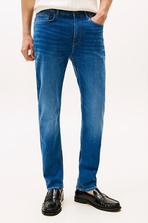 Erkek Slim Fit 5 Cepli Esnek Kot Pantolon - Mavi - Tommy Hilfiger