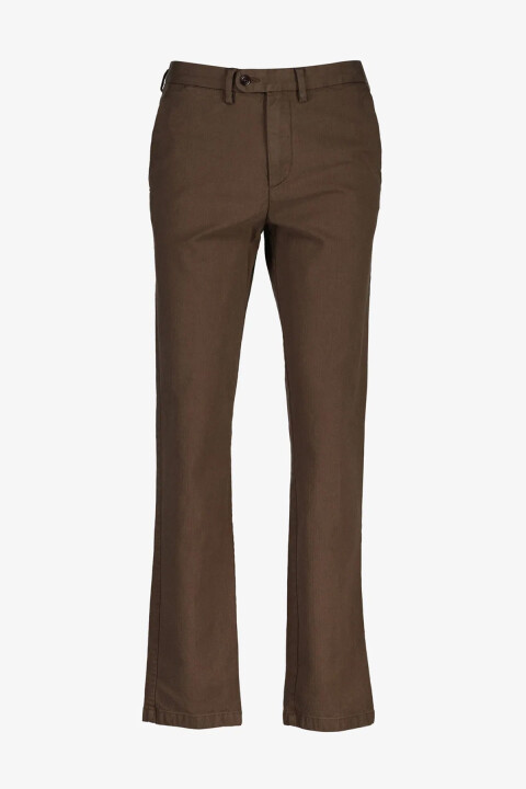 Erkek Slim Fit Casual Herringbone Pantolon - Kahverengi - Gant