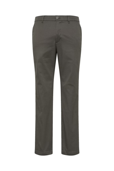 Erkek Slim Fit Esnek Pamuklu Chino Pantolon - Haki - Calvin Klein