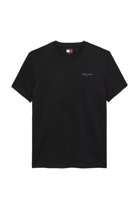 Erkek Slim Fit Minimal Logo T-Shirt - Siyah 