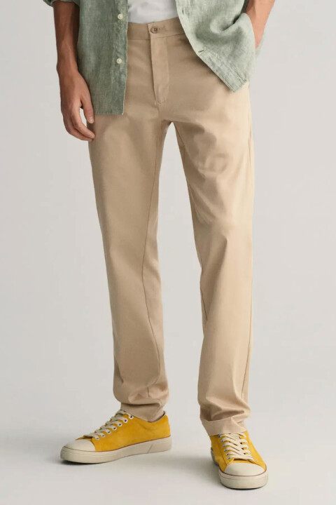 Erkek Slim Fit Pantolon - Bej - Gant