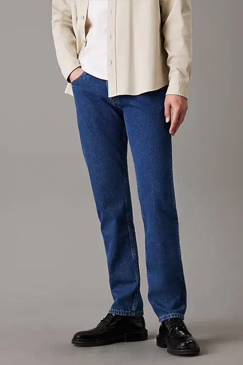 Erkek Slım Straıght Jean Pantolon - Denim 