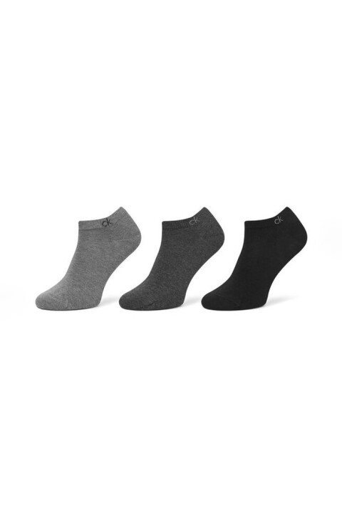 Erkek Sneaker Çorap 3'lü Paket - Gri/Siyah - Calvin Klein