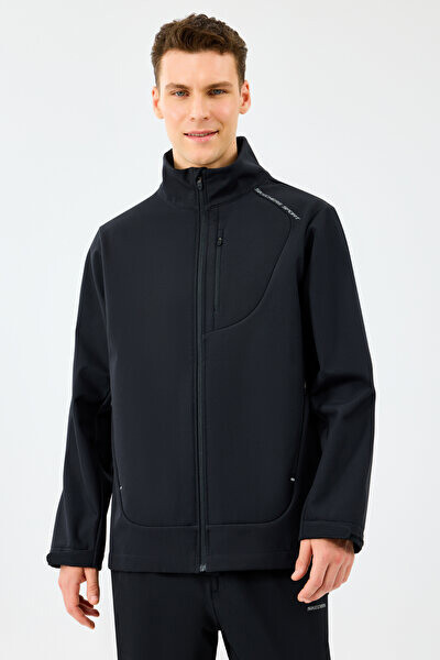 Erkek Softshell Basic Rüzgar Koruyucu Ceket - Siyah 