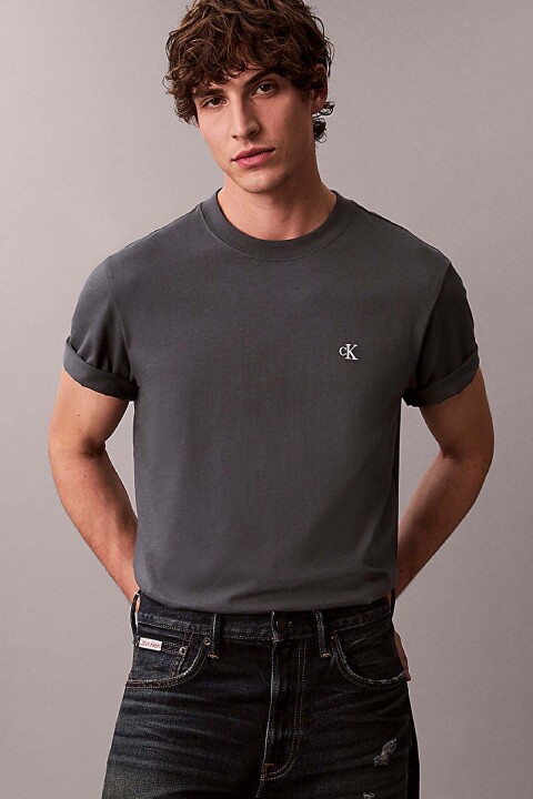 Erkek Ss Easy Monogram T-Shirt - Antrasit 