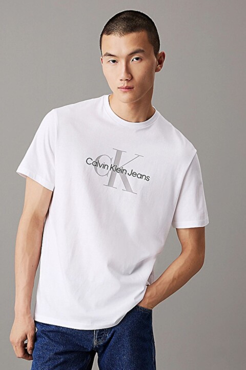 Erkek Ss Hero Monogram Regular Fit T-Shirt - Beyaz 