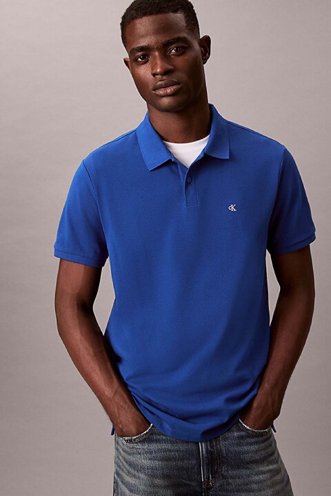 Erkek Ss Monogram Pıque Polo - Mavi 