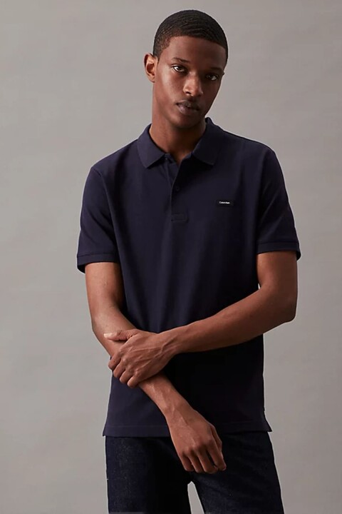 Erkek Stretch Pıque Slim Polo T-Shirt - Lacivert - Calvin Klein
