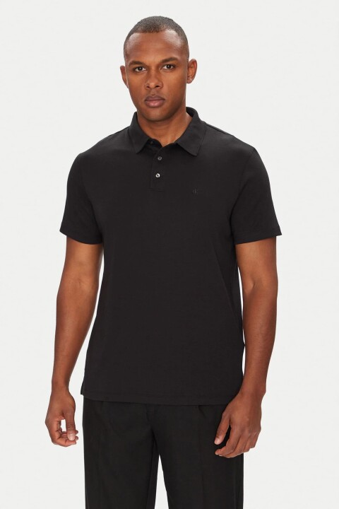 Erkek Supima Pamuklu Polo T-Shirt - Siyah - Calvin Klein
