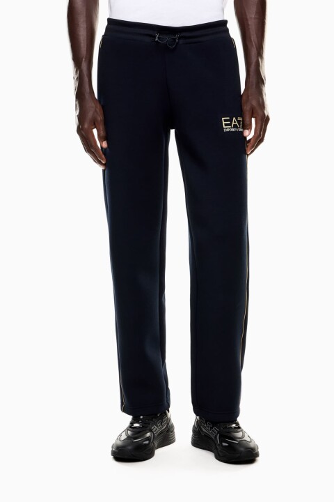 Erkek Tam Kalıp Gold Şerit Detaylı Eşofman Altı - Lacivert 