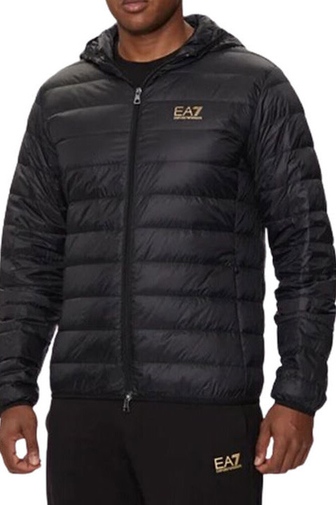 Erkek Tam Kalıp Kapüşonlu Şişme Mont - Siyah 