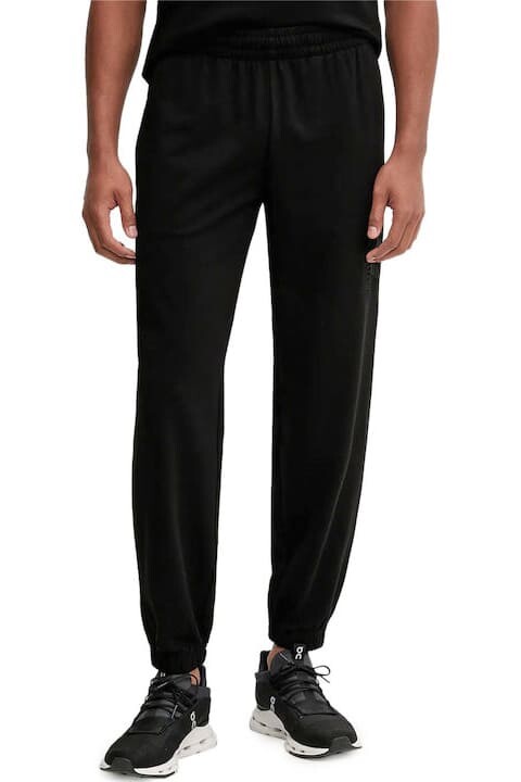 Erkek Tam Kalıp Yanı Tonal Logolu Jogger Eşofman Altı - Siyah - Ea7