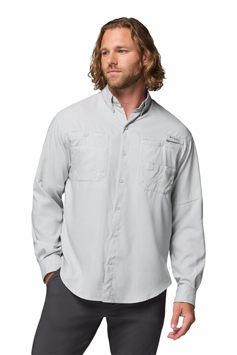 Erkek Tamiami II Uzun Kollu Gömlek - Gri - Columbia