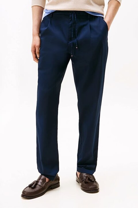 Erkek Tapered Fit Bilek Boy Teknik Kumaş Pantolon - Lacivert - Tommy Hilfiger