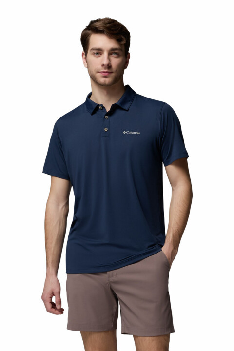 Erkek Tech Trail Utility Kısa Kollu Polo T-Shirt - Lacivert - Columbia