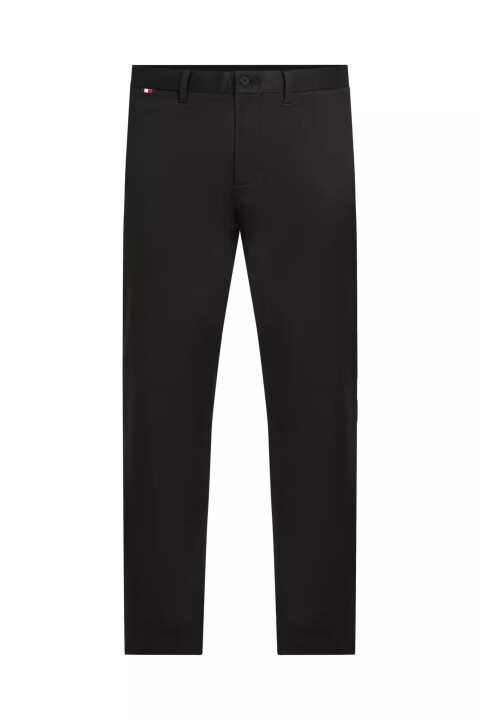 Erkek Teknik Örgü Kumaş Chino Pantolon - Siyah - Tommy Hilfiger