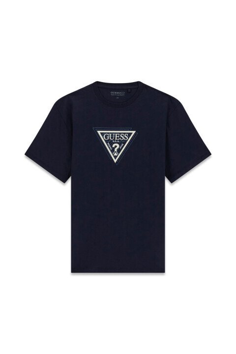 Erkek Terry Regular Fit T-Shirt - Lacivert - Guess