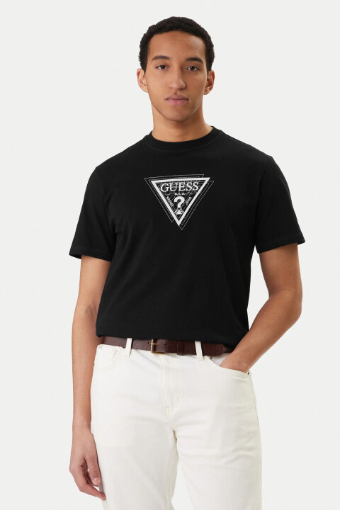 Erkek Terry Regular Fit T-Shirt - Siyah 