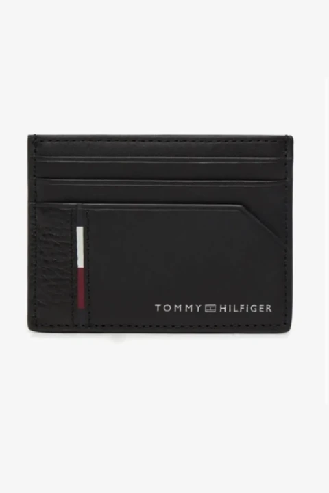 Erkek Th Casual Cc Deri Kartlık - Siyah - Tommy Hilfiger
