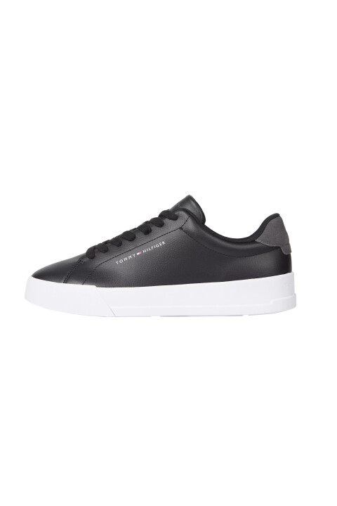 Erkek Th Court Leather Graın Ess Sneaker-Siyah 