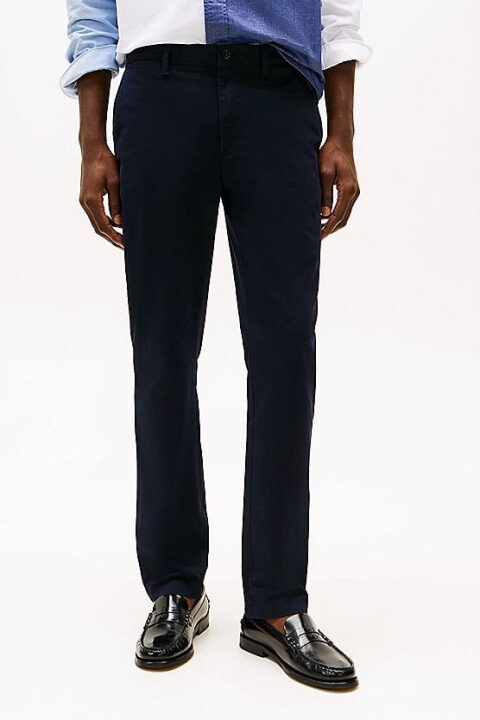 Erkek Th Denton Düz Paça Chino Pantolon - Lacivert - Tommy Hilfiger