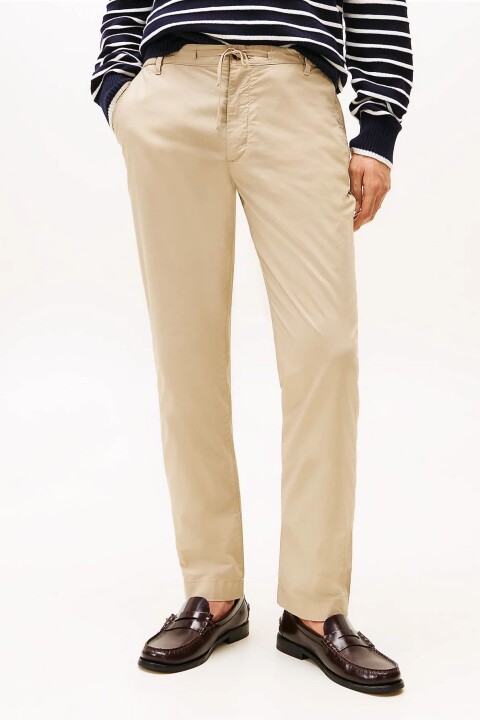 Erkek Th Denton Papertouch Pamuklu Pantolon - Bej - Tommy Hilfiger
