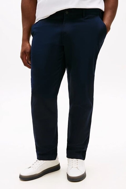 Erkek Th Denton Satin Straight Chino Pantolon - Lacivert 
