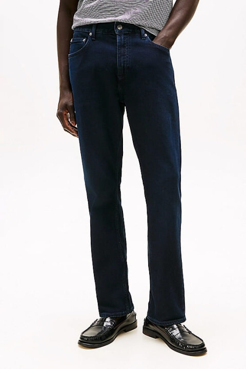 Erkek Th Düz Paça Kot Pantolon - Lacivert - Tommy Hilfiger