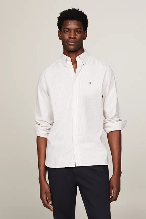 Erkek Th Flex 1985 Oxford Gömlek - Bej - Tommy Hilfiger
