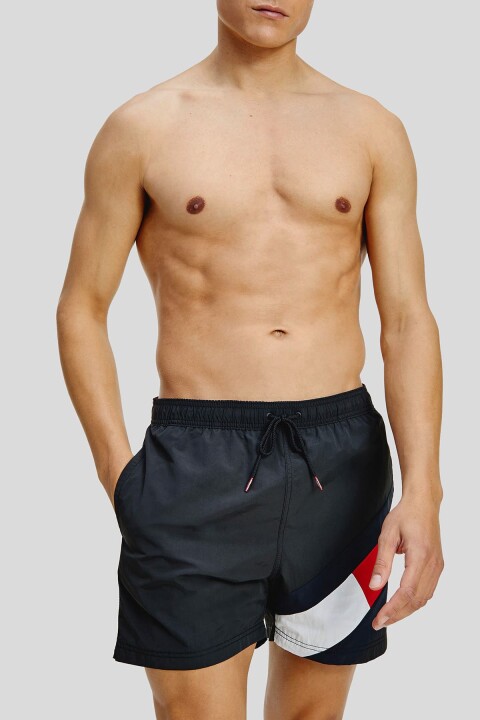 Erkek Th Medium Drawstring Yüzme Şortu - Siyah 