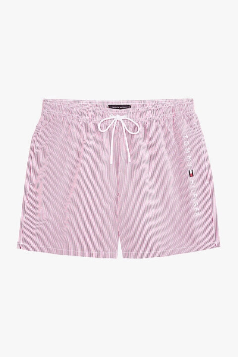 Erkek Th Orta Boy Çizgili Yüzme Şortu - Kırmızı 