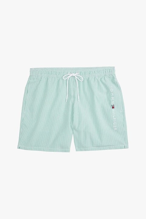 Erkek Th Orta Boy Çizgili Yüzme Şortu - Yeşil 