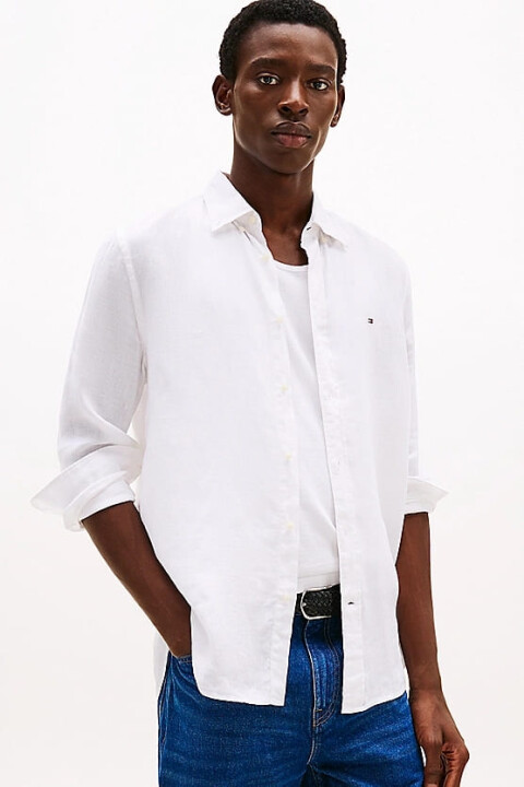 Erkek Th Pigment Dyed Solid Gömlek - Beyaz 