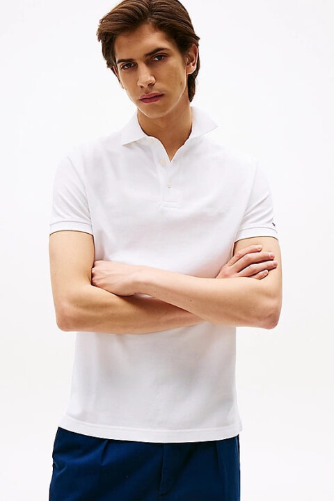 Erkek Th Regular Fit Monotype Polo T-Shirts - Beyaz 