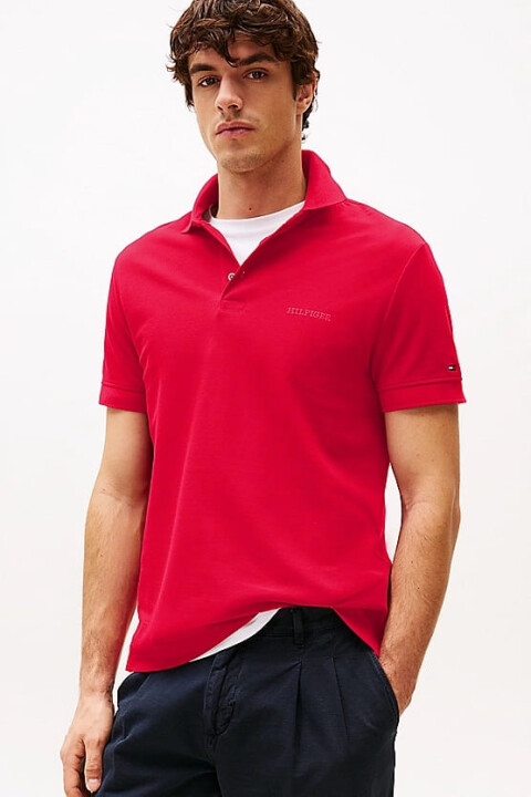 Erkek Th Regular Fit Monotype Polo T-Shirts - Kırmızı 