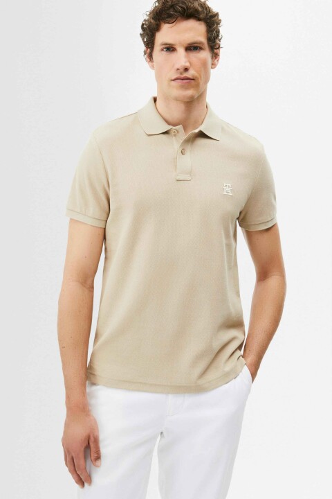 Erkek Th Regular Polo T-Shirt - Krem 