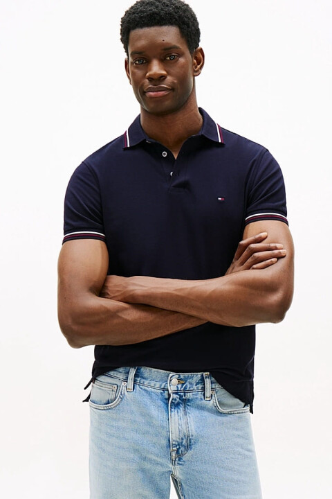 Erkek Th Slim Fit Tipped Polo T-Shirt - Lacivert - Tommy Hilfiger