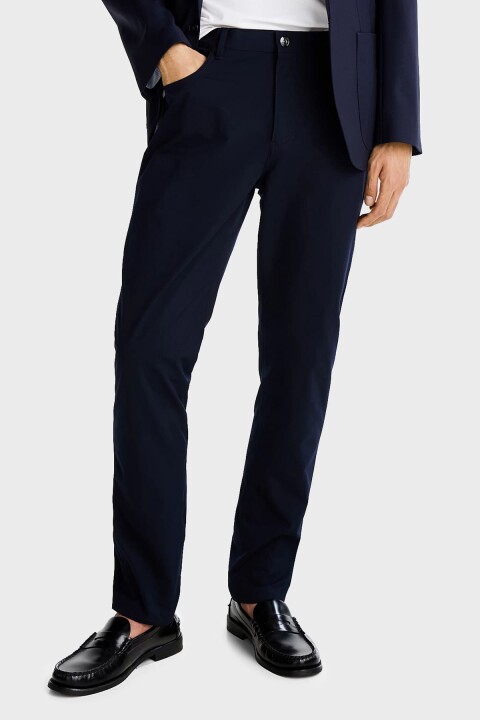 Erkek Th Stretch Twill Bleecker Pantolon - Lacivert - Tommy Hilfiger