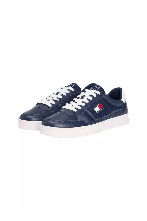 Erkek The Greenwich Logo Patch'li Kort Sneaker - Lacivert - Tommy Hilfiger