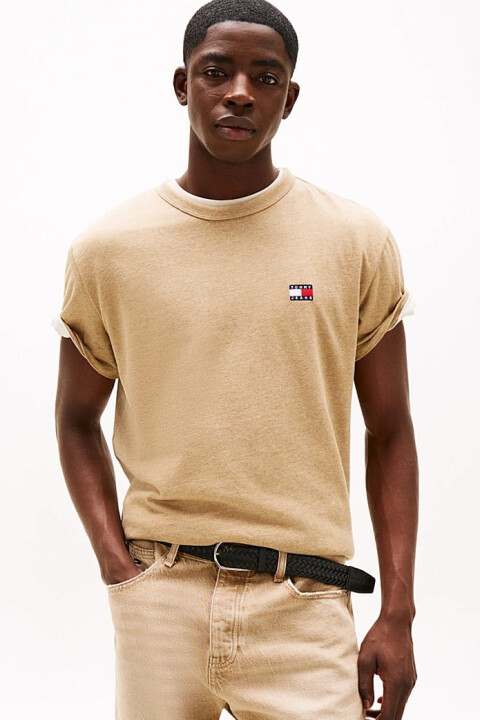 Erkek Tjm Badge T-Shirt - Camel 