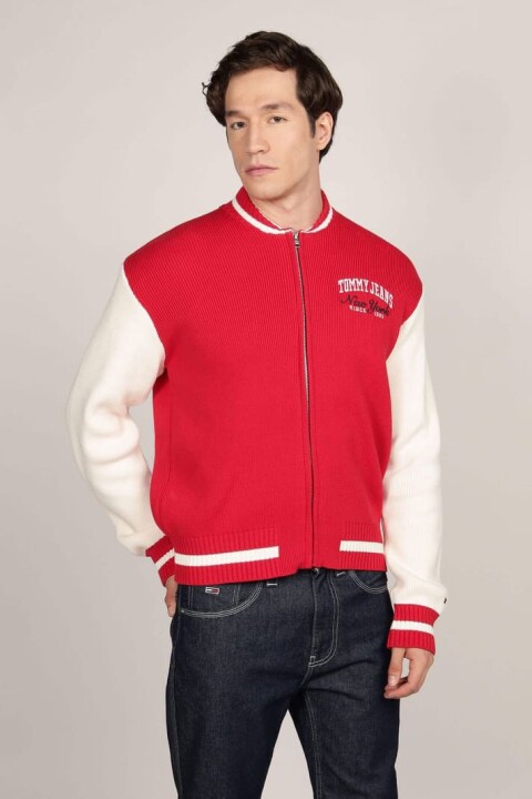Erkek Tjm Baseball Hırka - Kırmızı - Tommy Hilfiger